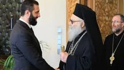 الشرع يستقبل البطريرك يوحنا العاشر يازجي ويؤكد على الدور الوطني للكنيسة