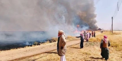 السيطرة على معظم حرائق الحسكة وتواصل إخماد بؤر متبقية وجهود لحصر الأضرار
