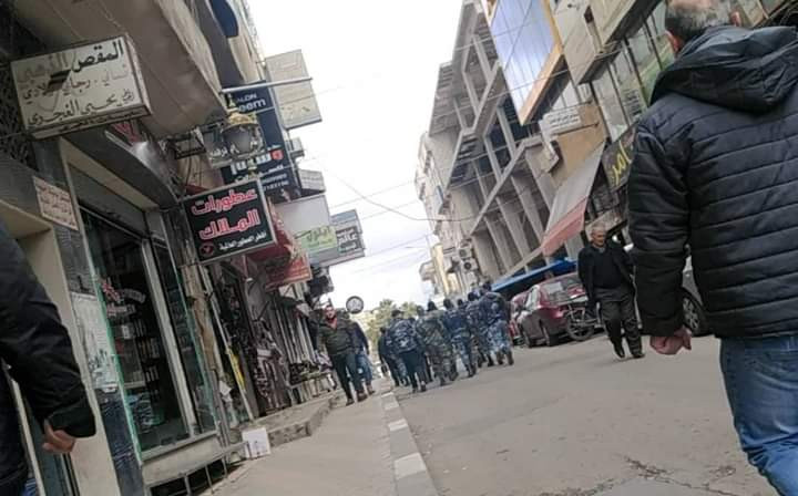 صورة من تجمع عناصر الأمن في السويداء (إنترنت)