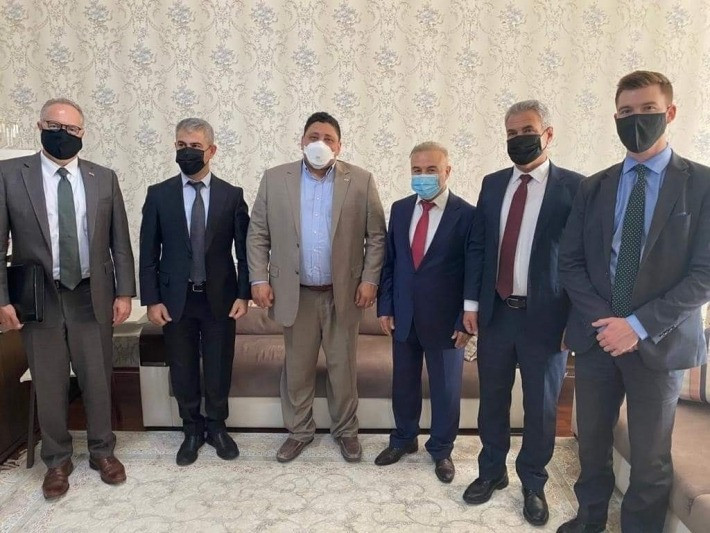 مبعوث الرئيس الأمريكي إلى سوريا ديفيد روبشتاين والمسؤول السياسي في القنصلية الأمريكية في الإقليم ود. حكيم بشار وإبراهيم برو