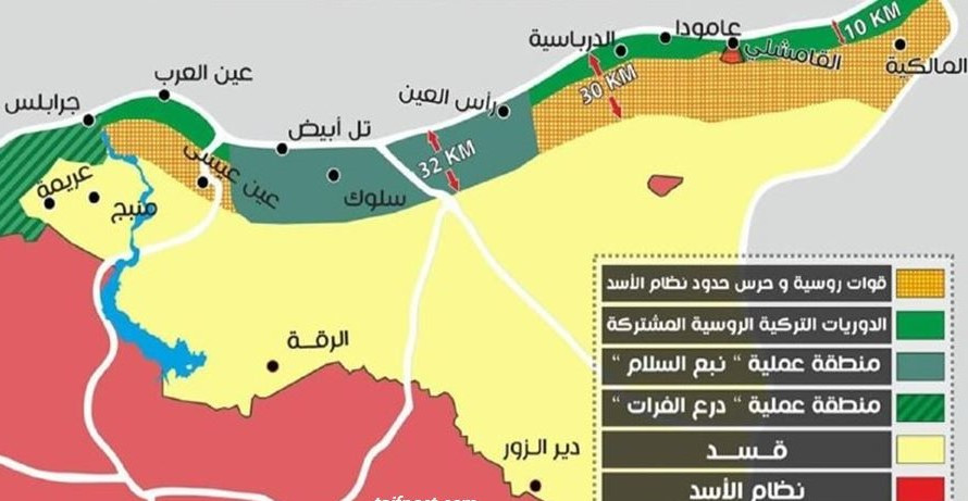 خارطة توزع القوى على الارض السورية