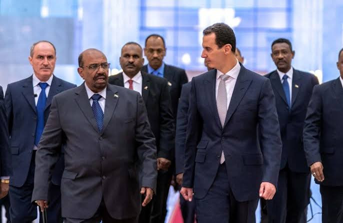 الرىيس السوداني المخلوع في زيارة لراس النظام السوري
