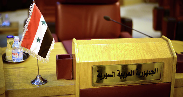 علم النظام السوري في جامعة الدول العربية(انترنت)