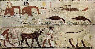 رسم فرغوني تعبيري يصور فلاح مصري