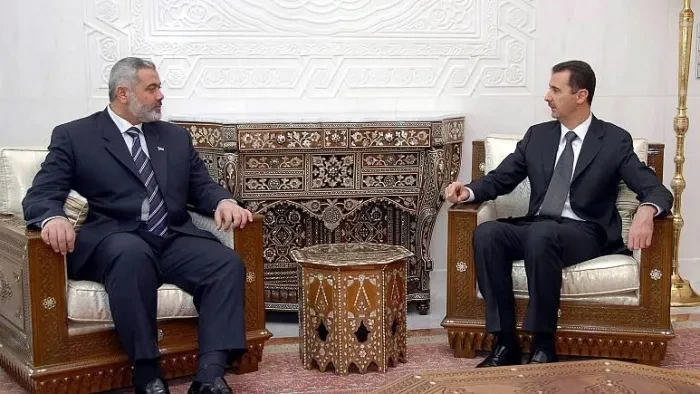 اسماعيل هنية وبشار الأسد(انترنت)