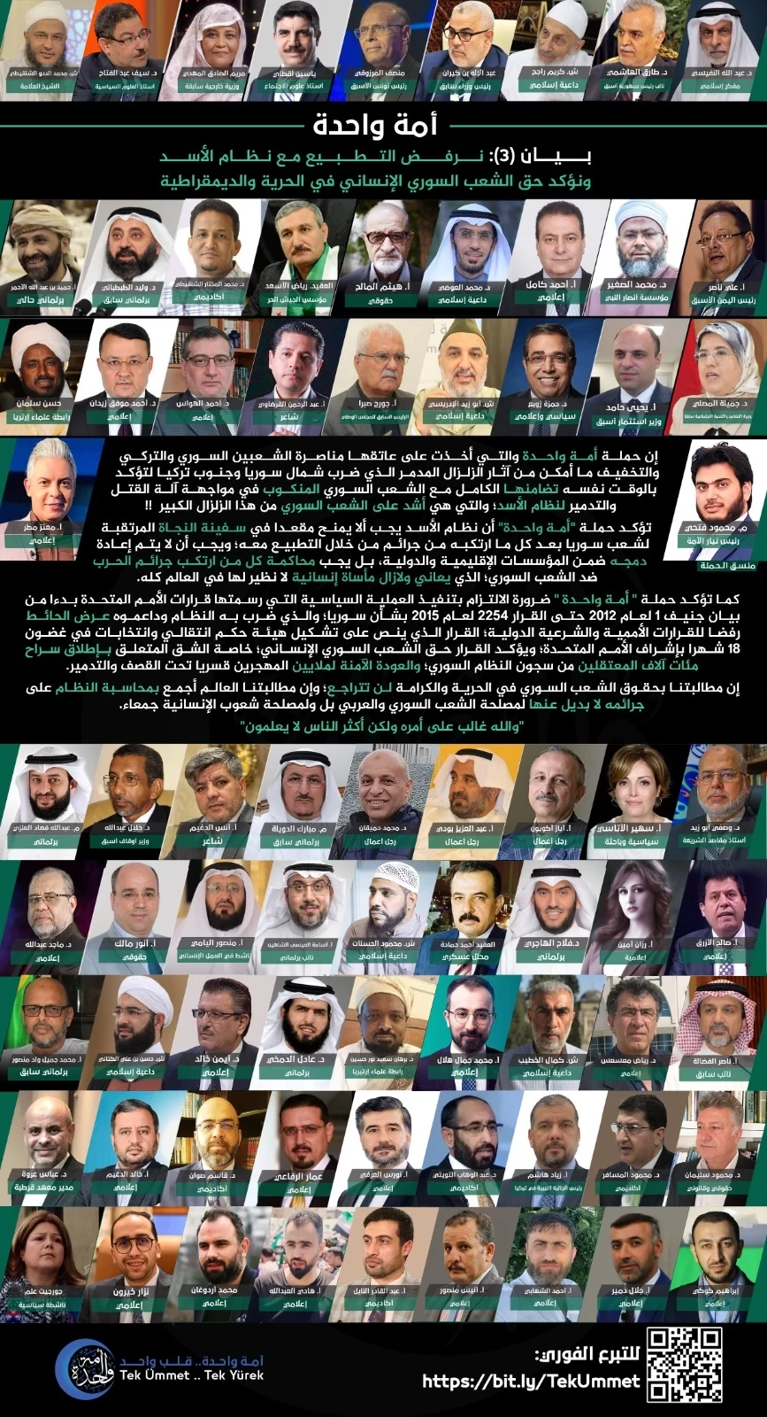 صورة للموقعين على البيان