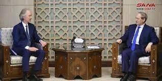 المبعوث الأممي غير بيدرسون ووزير خارجية النظام فيصل المقداد