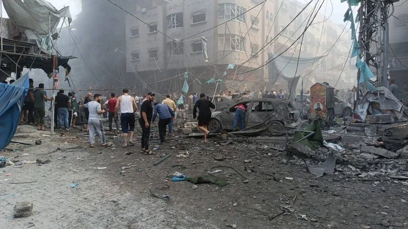 صورة  للدمار والقصف الاسرائيلي في غزة