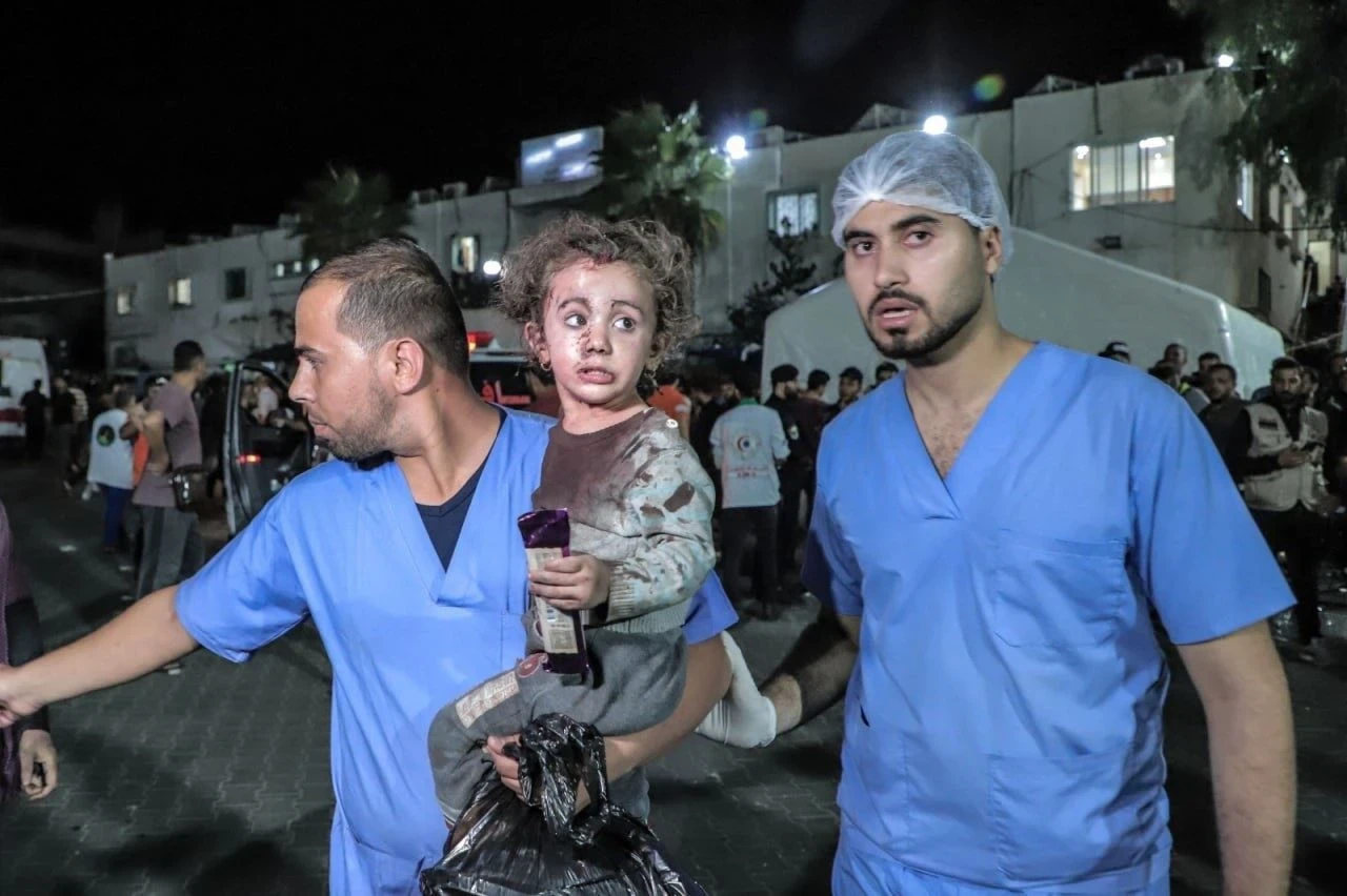 صورة لجرحى كنيسة الروم الارثوزوكس في غزة