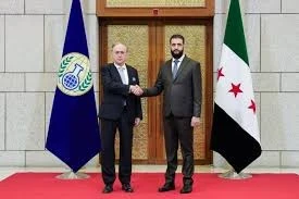 الرئيس السوري أحمد الشرع وسمدير منظمة حظر الأسلحة الكيميائية فرناندو أريا