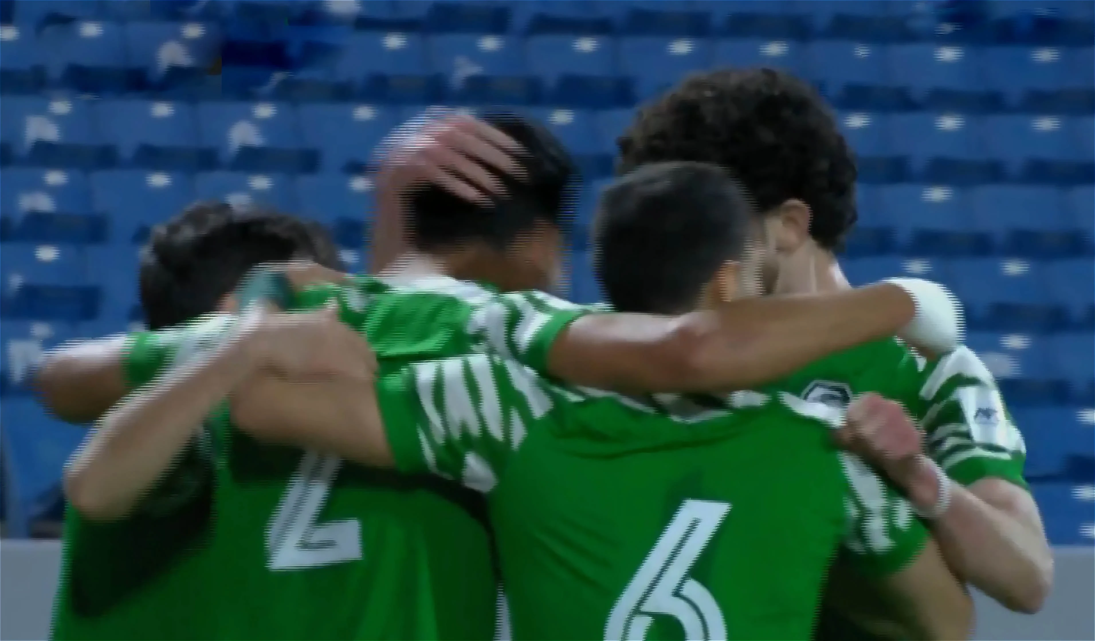 المنتخب السوري بعد إحراز الهدف الأول