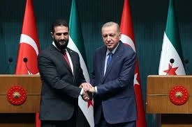 الرئيس التركي رجب طيب أوردغان والرئيس أحمد الشرع