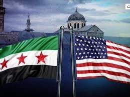 العلم الامريكي والعلم السوري