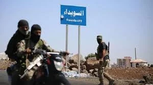 قوات الأمن على مدخل مدينة السويداء