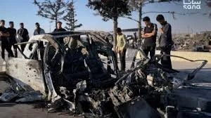 السيارة المستهدفة من قبل مسيرة