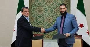 الرئيس أحمد الشرع ورئيس قوات قسد مظلوم عبدي