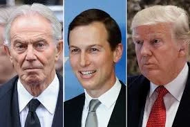 الرئيس الامريكي دونالد ترامب، وجاريد كوشنر صهر الرئيس ترامب، وتوني