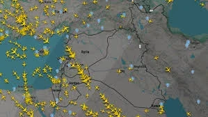 الطائرات التي تعبر الأجواء السورية