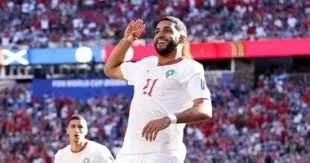 الاعب المغربي اسماعيل الصيباري مسجل هدف المغرب