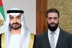 الرئيس احمد الشرع ورئيس الامارات محمد بن زايد