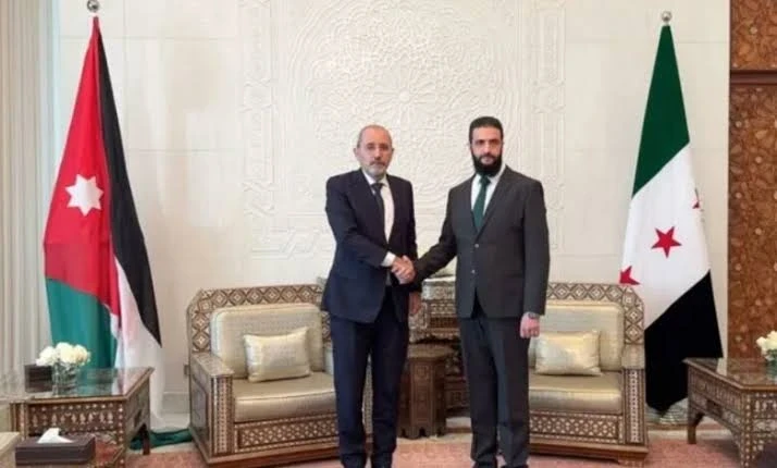 الرئيس أحمد الشرع ورئيس وزراء الاردن أيمن الصفدي