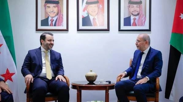 وزير الخارجية السوري أسعد الشيباني ووزير خارجية الاردن أيمن الصفدي