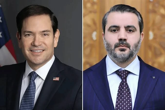 وزير الخارجية السوري أسعد الشيباني ووزير خالجية امريكا ماركو روبيو