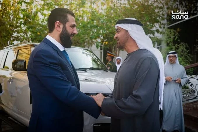 الرئيس احمد الشرع ورئيس الامارات محمد بن زايد