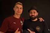 الحلاق السوري ربيع  الحسين مع النجم كريستيانو رونالدو